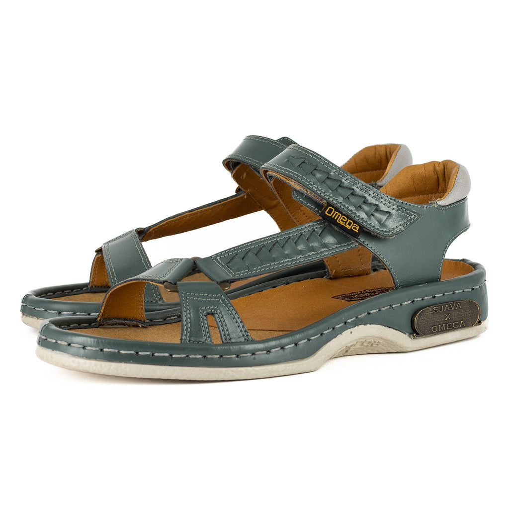 Sjava x Omega Collab : Leather Sandal in Charcoal Grey Soft Saddle