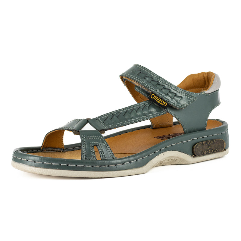 Sjava x Omega Collab : Leather Sandal in Charcoal Grey Soft Saddle