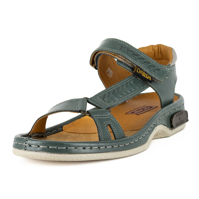 Sjava x Omega Collab : Leather Sandal in Charcoal Grey Soft Saddle