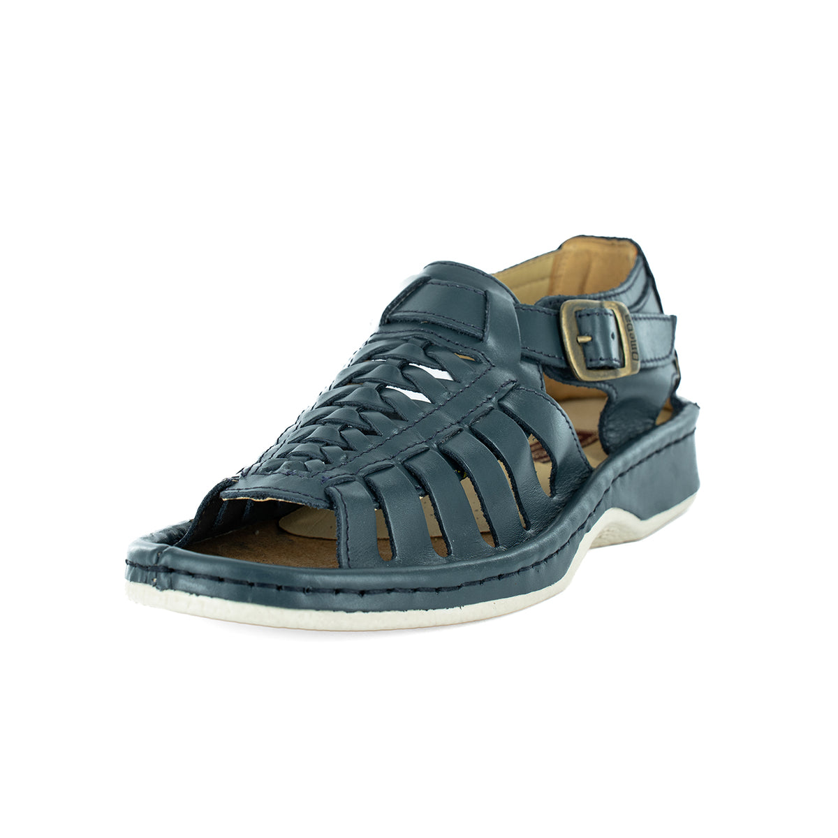 Kgosi : Leather Sandal in Navy Soft Saddle