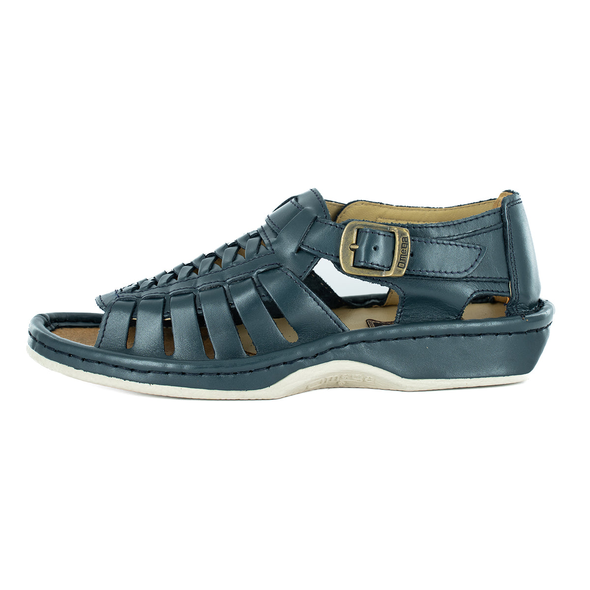 Kgosi : Leather Sandal in Navy Soft Saddle
