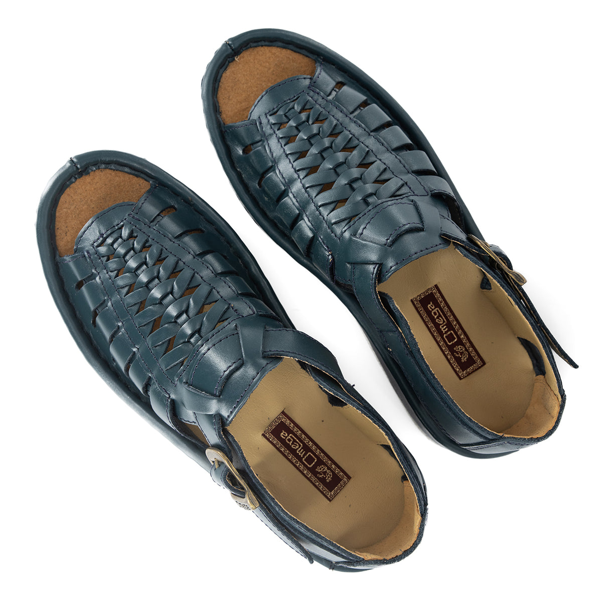 Kgosi : Leather Sandal in Navy Soft Saddle