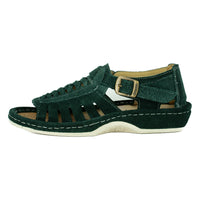 Kgosi : Leather Sandal in Forest Suede