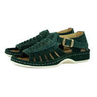 Kgosi : Leather Sandal in Forest Suede