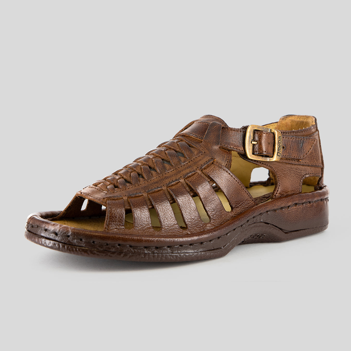 Kgosi : Leather Sandal in Earth Buffalo Leather – Omega