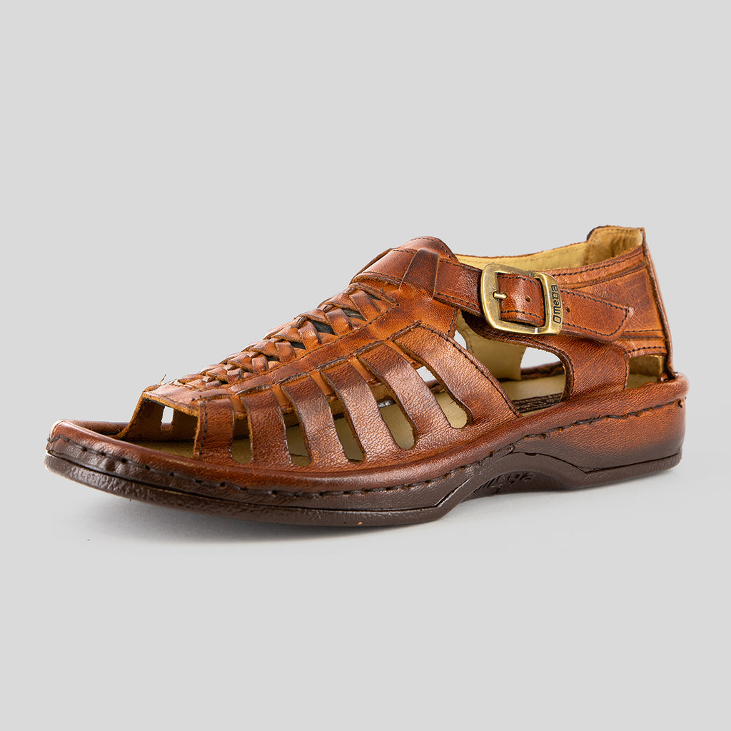 Kgosi : Leather Sandal in Terracotta Buffalo Leather