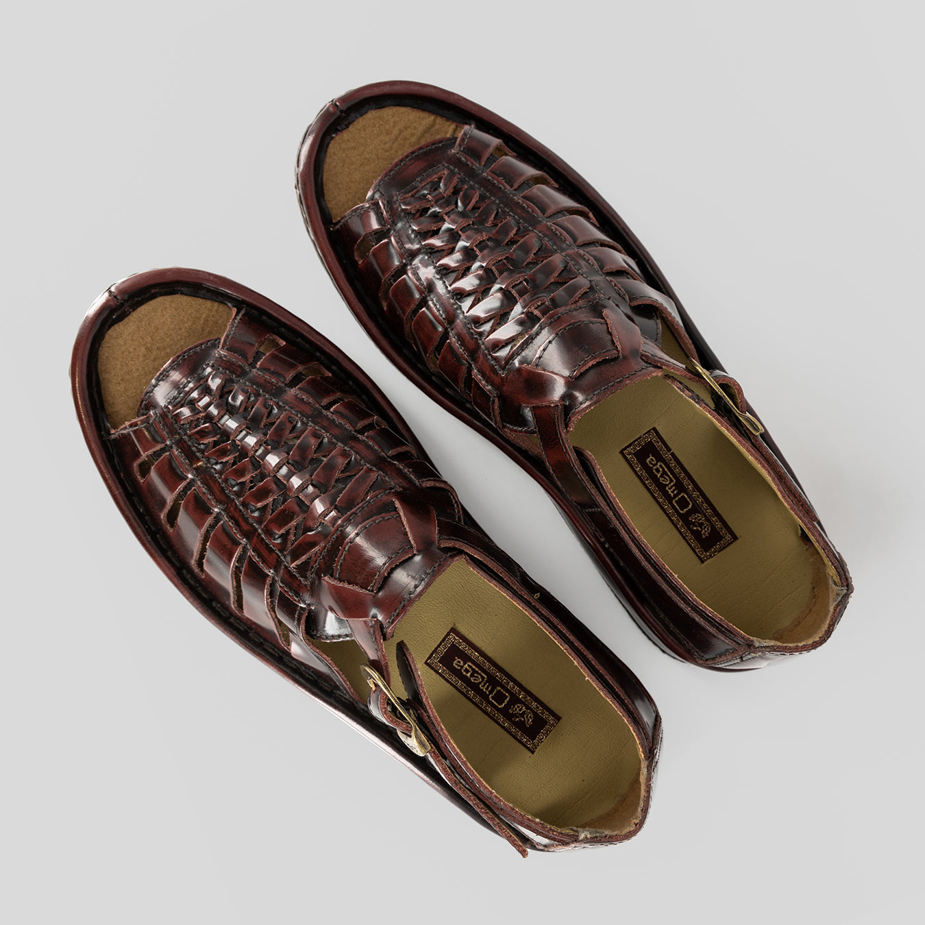 Kgosi : Leather Sandal in Cordovan Fiesta Leather – Omega