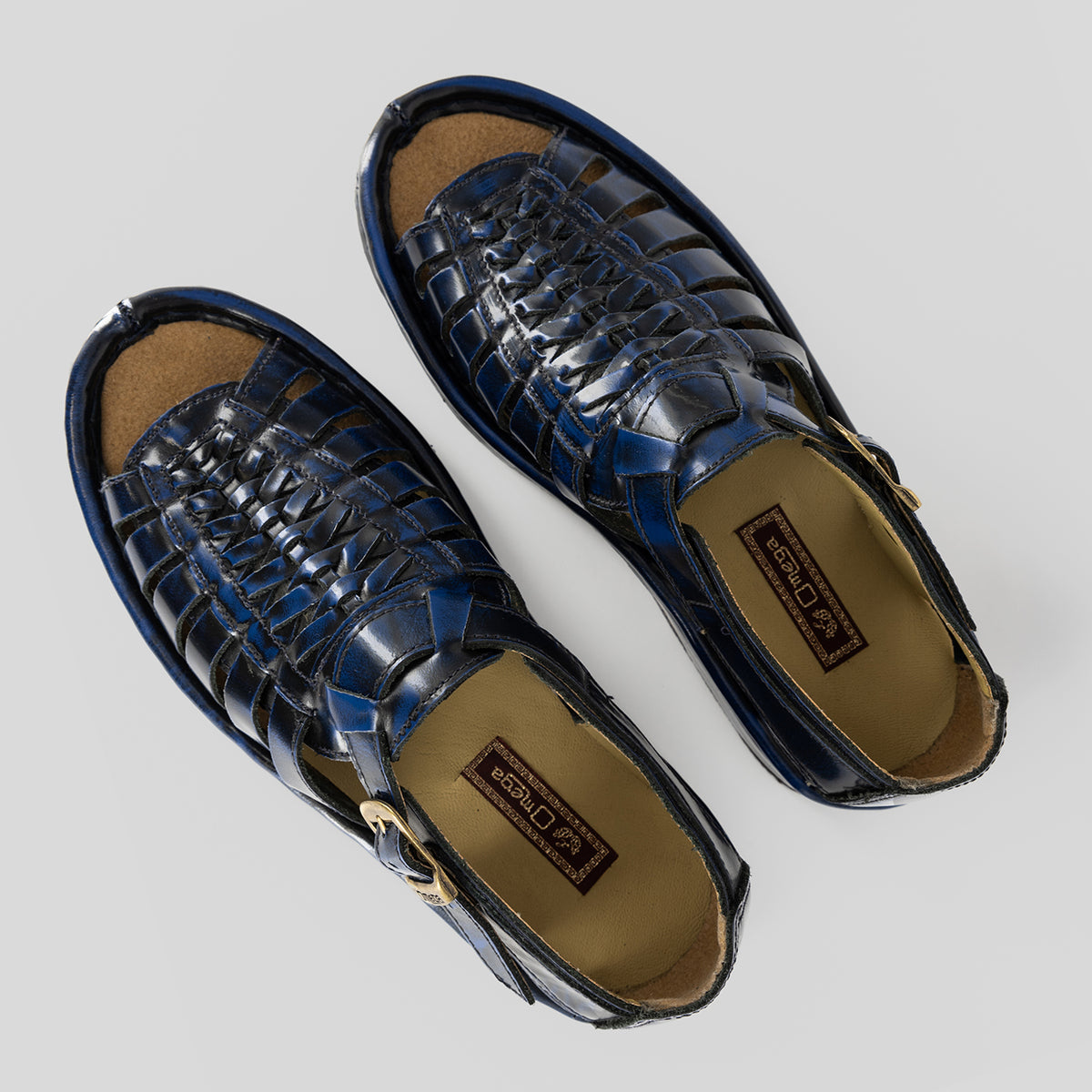 Kgosi : Leather Sandal in Navy Fiesta Leather