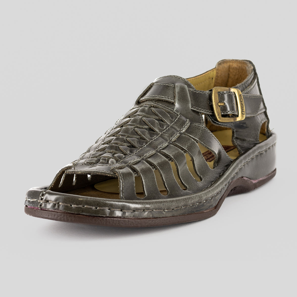 Kgosi : Leather Sandal in Grey Fiesta Leather