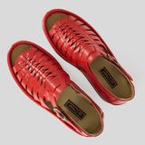 Kgosi : Leather Sandal in Red Soft Saddle
