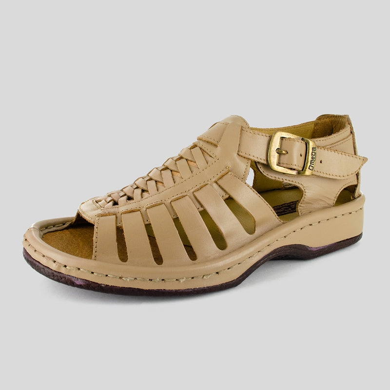 Kgosi : Leather Sandal in Taupe Soft Saddle