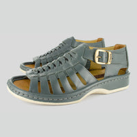 Kgosi : Leather Sandal in Charcoal Grey Soft Saddle