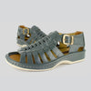 Kgosi : Leather Sandal in Charcoal Grey Soft Saddle