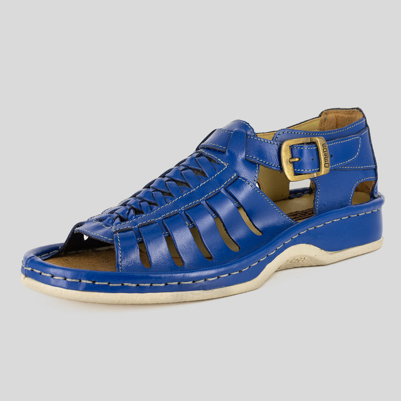 Kgosi : Leather Sandal in Blue Bugatti