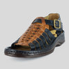Kgosi : Leather Sandal in Navy & Bronze Buffalo Leather