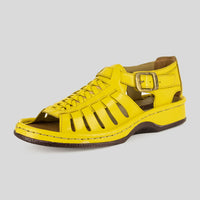 Kgosi : Leather Sandal in Yellow Soft Saddle