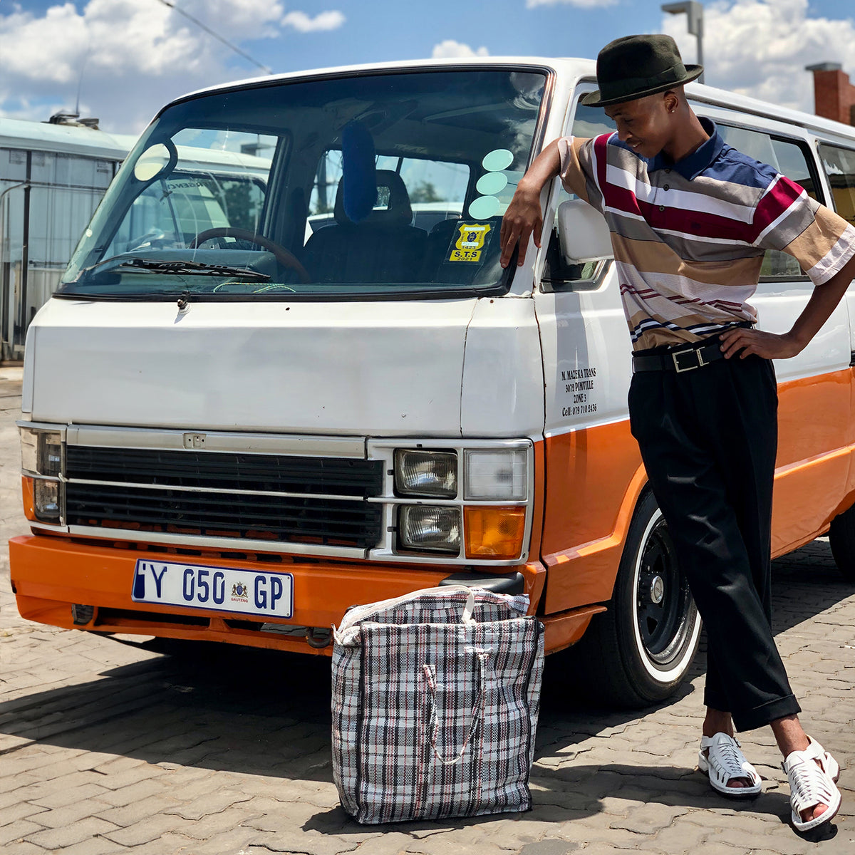 Kgosi : Leather Sandal in White Soft Saddle Leather