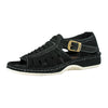Kgosi : Leather Sandal in Black Suede