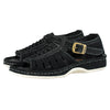 Kgosi : Leather Sandal in Black Suede