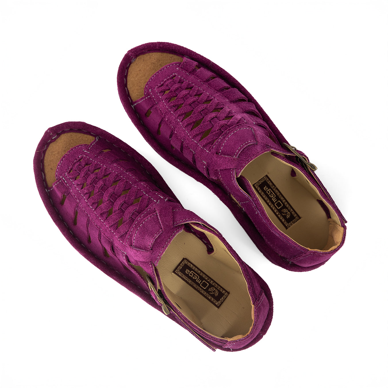 Kgosi : Leather Sandal in Cerise Suede – Omega