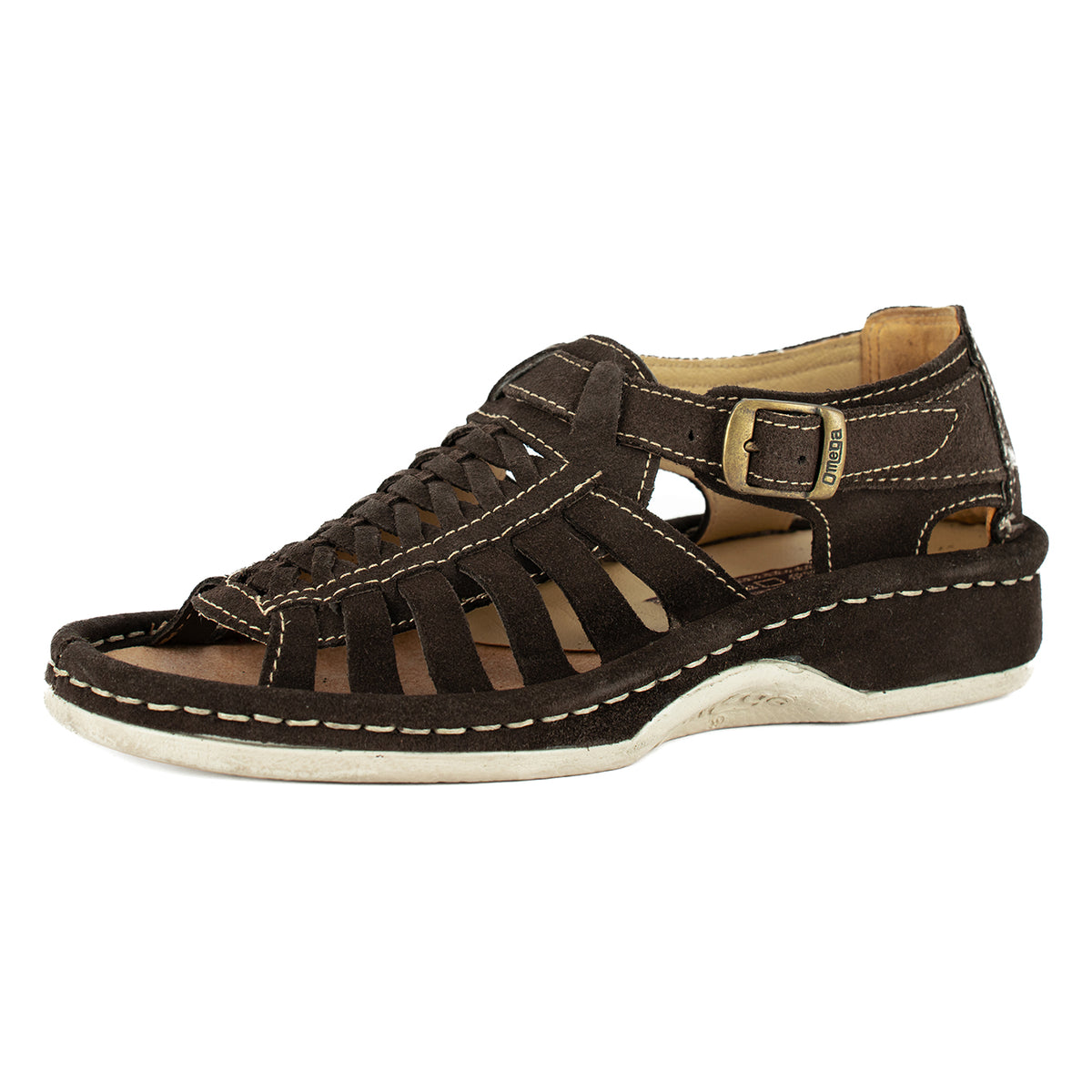 Kgosi : Leather Sandal in Choc Suede