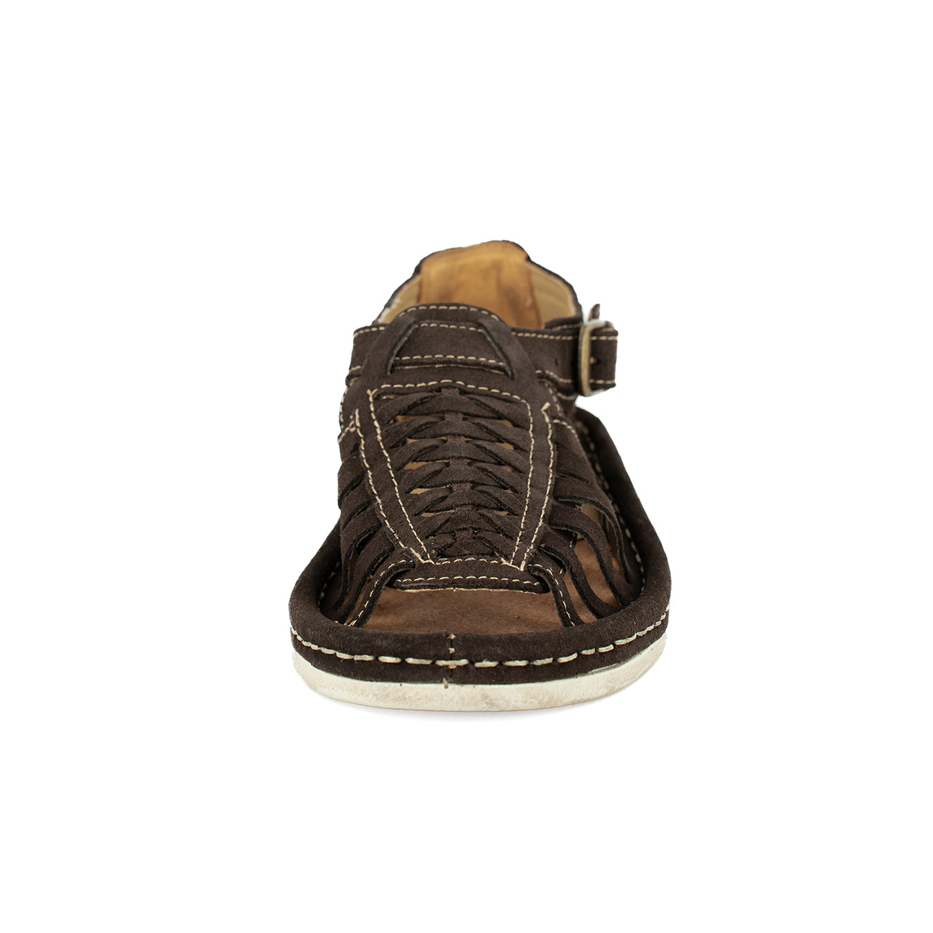 Kgosi : Leather Sandal in Choc Suede – Omega