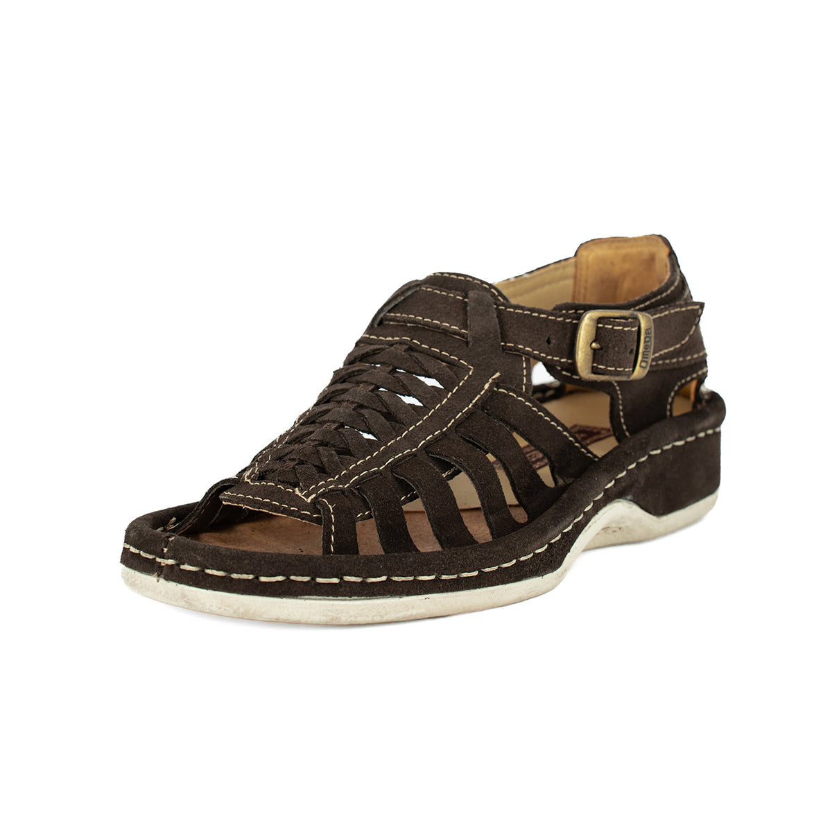 Kgosi : Leather Sandal in Choc Suede