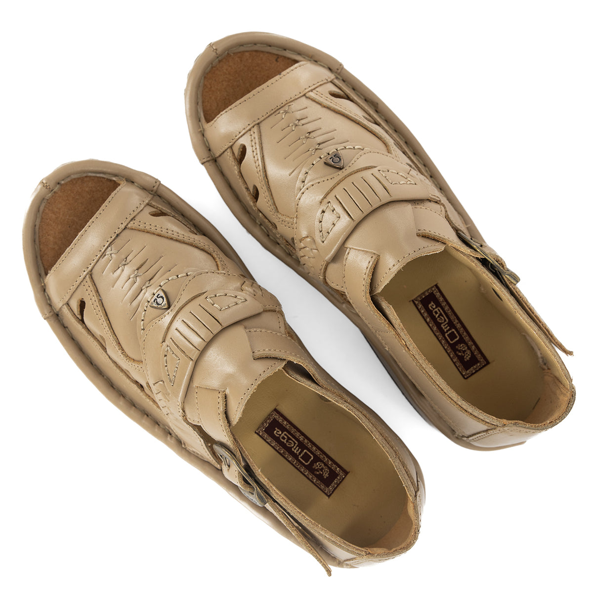 Duna : Leather Sandal in Taupe Soft Saddle