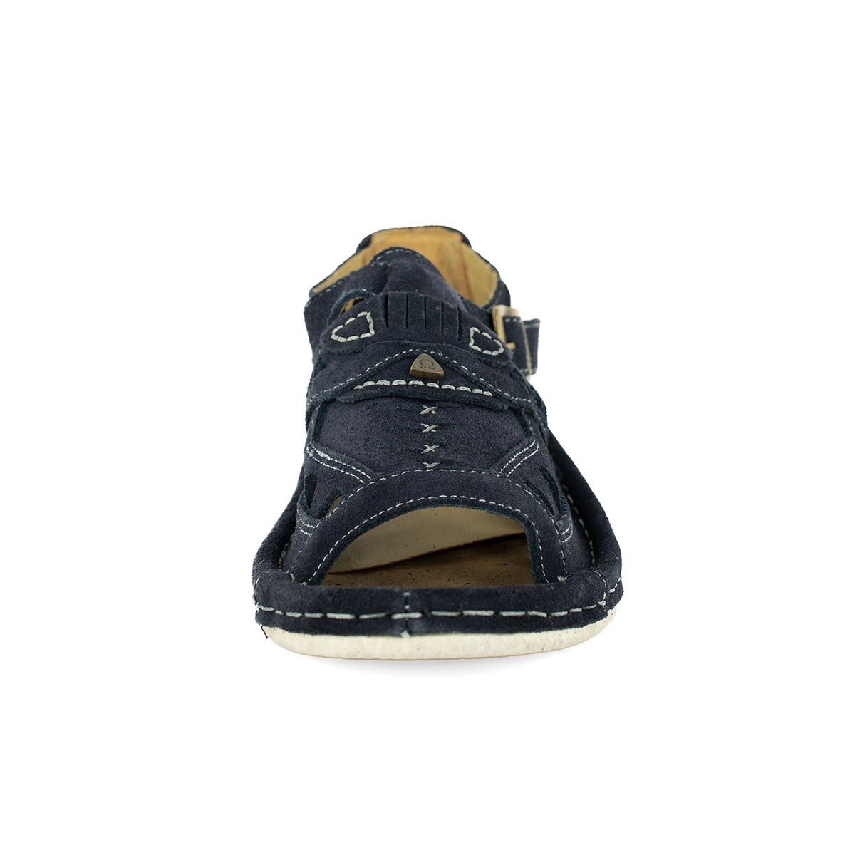 Duna : Leather Sandal in Navy Suede