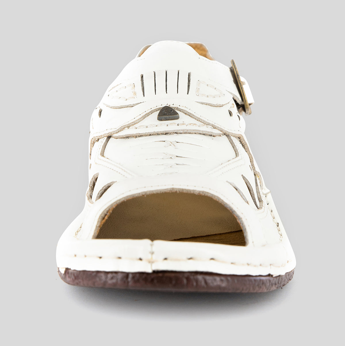 Duna : Leather Sandal in White Soft Saddle Leather
