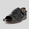 Duna : Leather Sandal in Black Buffalo Leather