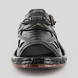 Duna : Leather Sandal in Black Buffalo Leather