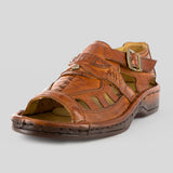 Duna : Leather Sandal in Terracotta Buffalo Leather