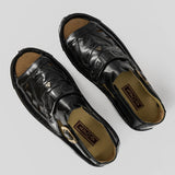 Duna : Leather Sandal in Black Fiesta Leather