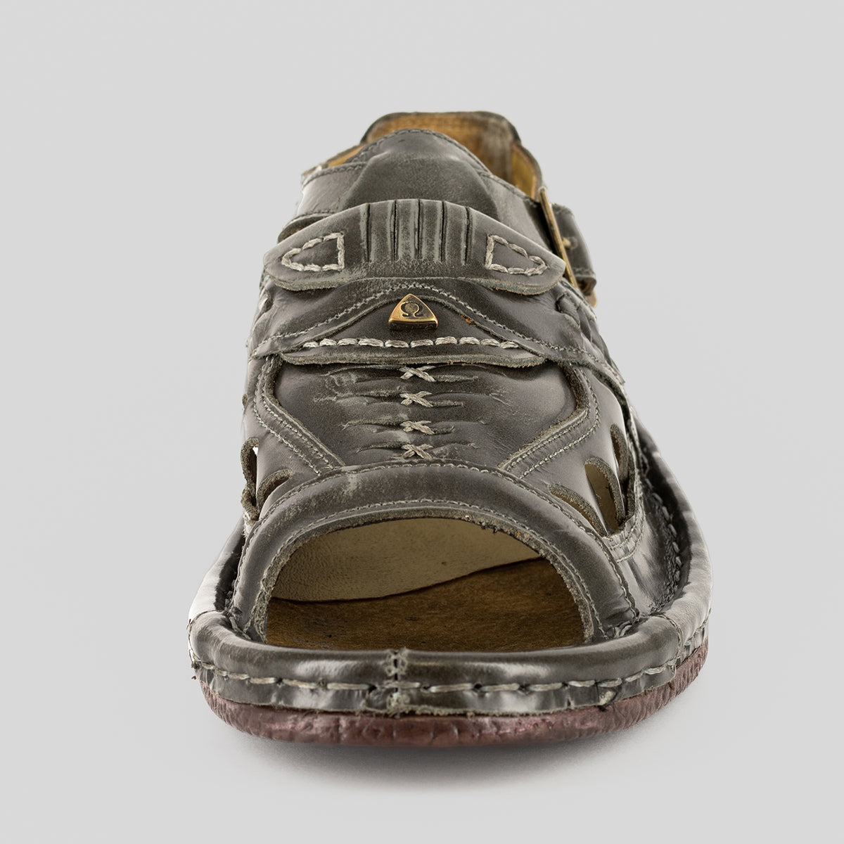 Duna : Leather Sandal in Grey Fiesta Leather