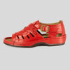 Duna : Leather Sandal in Red Soft Saddle