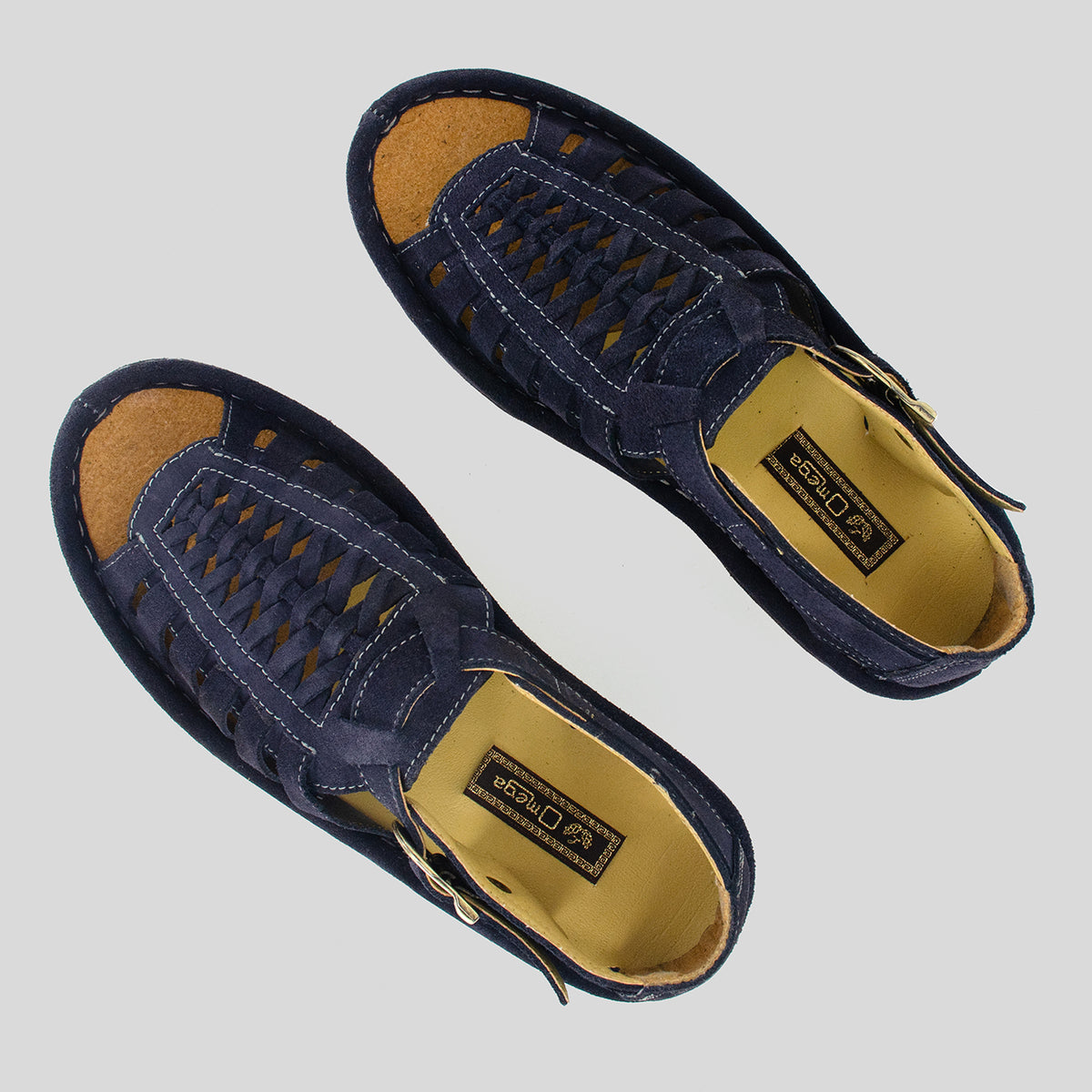 Kgosi : Leather Sandal in Navy Suede
