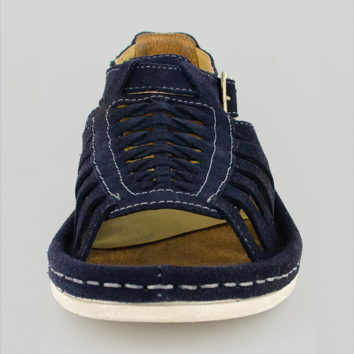 Kgosi : Leather Sandal in Navy Suede