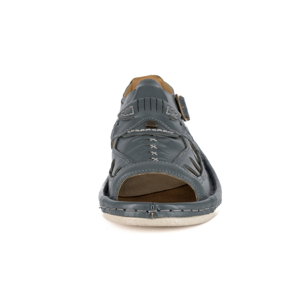 Duna : Leather Sandal in Charcoal Grey Soft Saddle