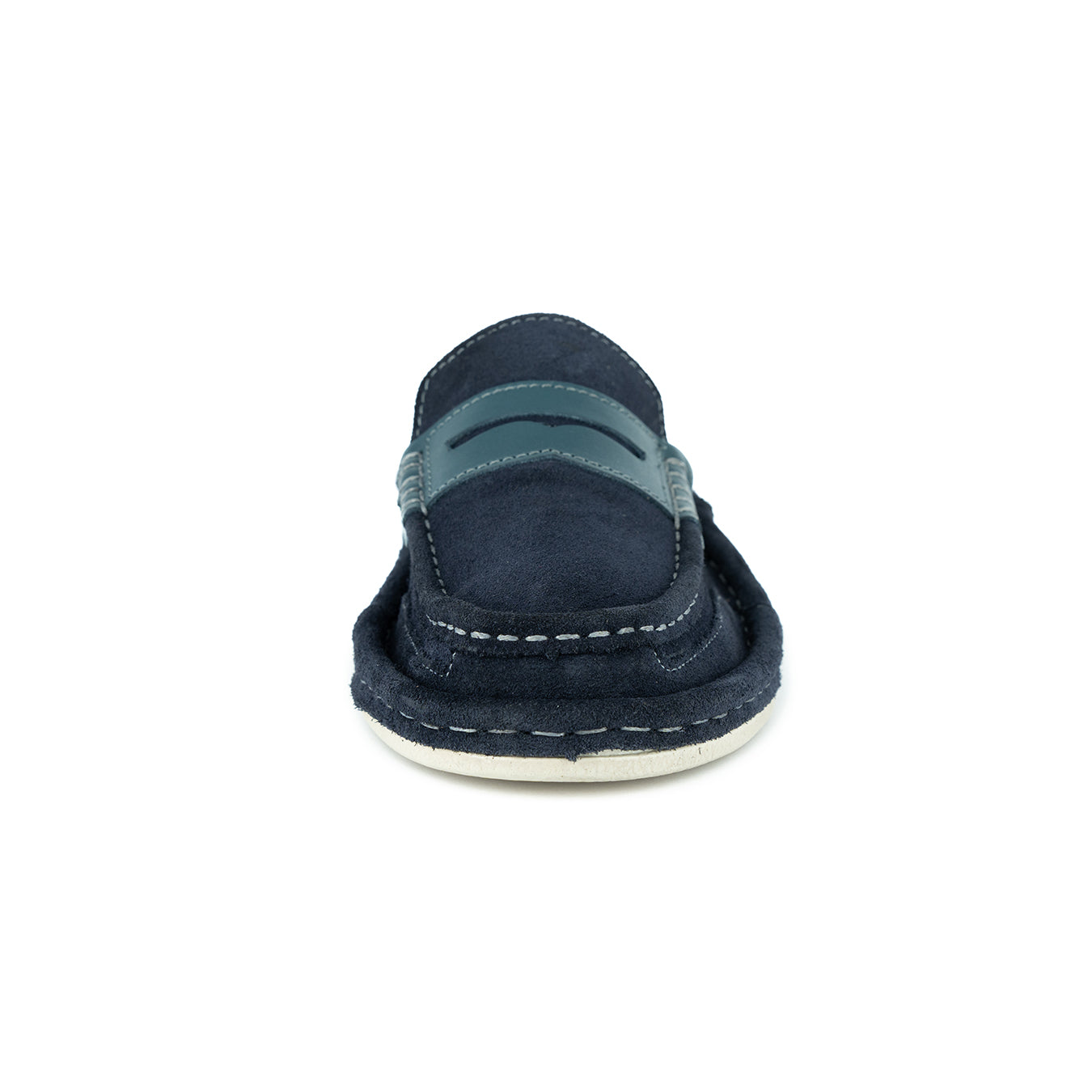 OMOM388 : Leather Mule in Navy Suede Leather – Omega