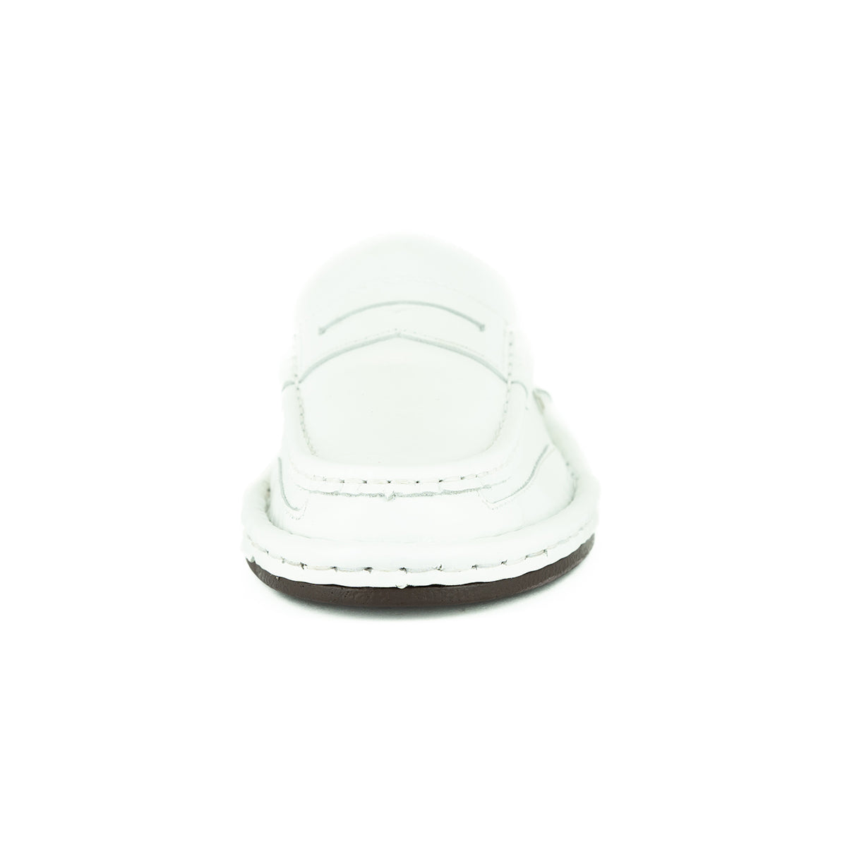 OMOM388 : Leather Mule in White Soft Saddle Leather