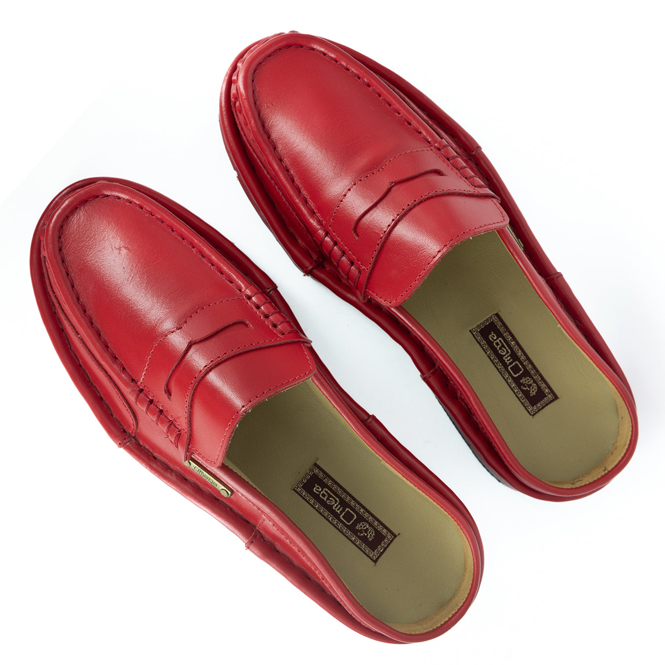 OMOM388 : Leather Mule in Red Soft Saddle Leather – Omega