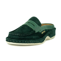 OMOM388 : Leather Mule in Forest Suede Leather