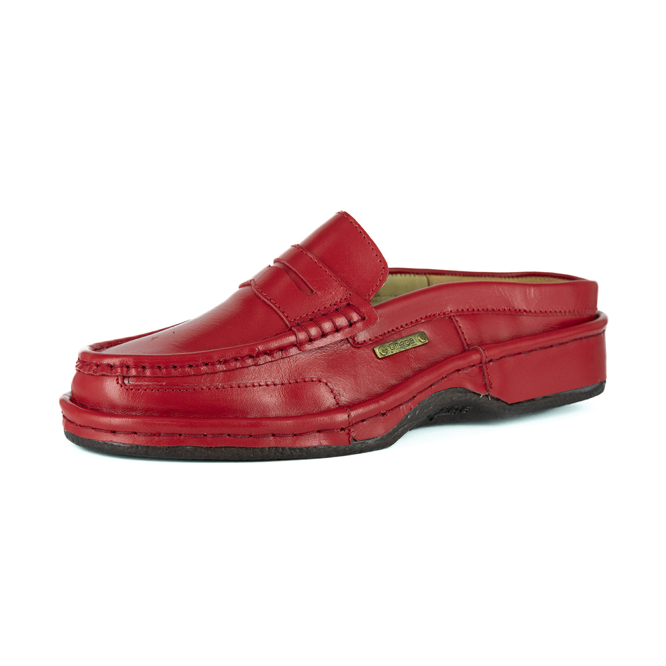 OMOM388 : Leather Mule in Red Soft Saddle Leather – Omega