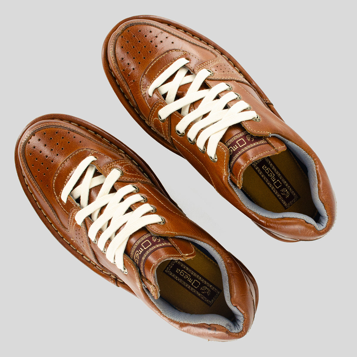 OMOM385 : Leather Shoe in Terracotta Buffalo Leather